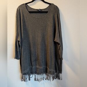 Alfani Green Tunic with Fringe Size XL